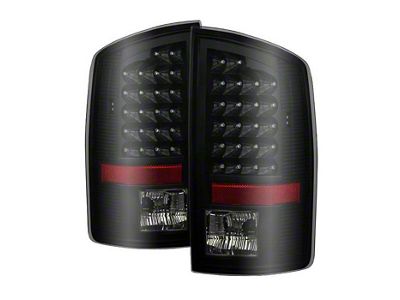 LED Tail Lights; Black Housing; Smoked Lens (07-08 RAM 1500)