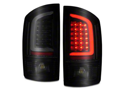 LED Tail Lights; Black Housing; Smoked Lens (02-05 RAM 1500)