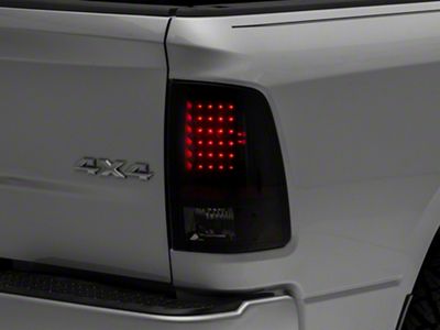 LED Tail Lights; Black Housing; Smoked Lens (09-18 RAM 1500 w/ Factory Halogen Tail Lights)