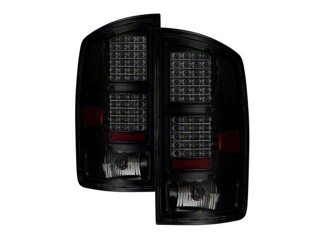 LED Tail Lights; Black Housing; Smoked Lens (02-06 RAM 1500)