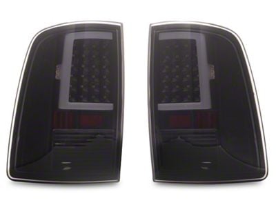 LED Tail Lights; Black Housing; Smoked Lens (13-18 RAM 1500 w/ Factory LED Tail Lights)