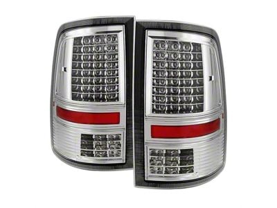 LED Tail Lights; Chrome Housing; Clear Lens (09-18 RAM 1500 w/ Factory Halogen Tail Lights)