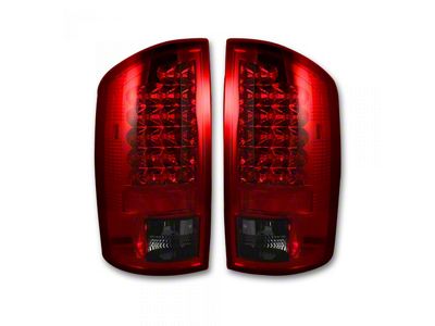 LED Tail Lights; Chrome Housing; Dark Red Smoked Lens (02-06 RAM 1500)