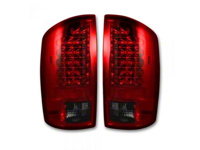 LED Tail Lights; Chrome Housing; Dark Red Smoked Lens (07-08 RAM 1500)