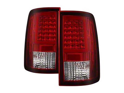 LED Tail Lights; Chrome Housing; Red Clear Lens (13-18 RAM 1500 w/ Factory LED Tail Lights)