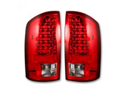 LED Tail Lights; Chrome Housing; Red Lens (02-06 RAM 1500)