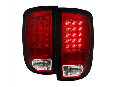LED Tail Lights; Chrome Housing; Red Lens (09-18 RAM 1500 w/ Factory Halogen Tail Lights)