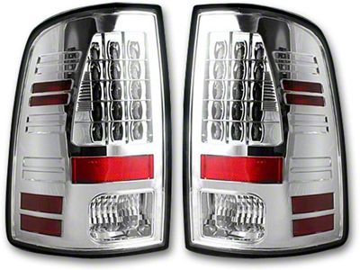 LED Tail Lights; Chrome Housing; Clear Lens (13-18 RAM 1500 w/ Factory LED Tail Lights)