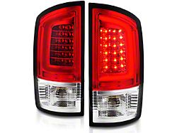 LED Tail Lights; Chrome Housing; Red/Clear Lens (02-05 RAM 1500)