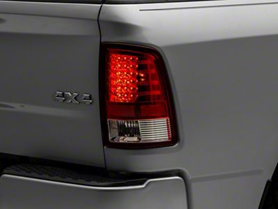 LED Tail Lights; Chrome Housing; Red/Clear Lens (09-18 RAM 1500 w/ Factory Halogen Tail Lights)