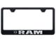 RAM Laser Etched Stainless Steel License Plate Frame; Rugged Black (Universal; Some Adaptation May Be Required)
