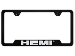 HEMI Laser Etched Cut-Out License Plate Frame (Universal; Some Adaptation May Be Required)