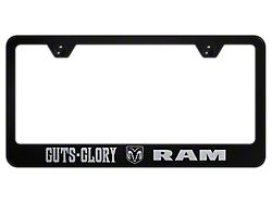 Guts, Glory, RAM Laser Etched License Plate Frame (Universal; Some Adaptation May Be Required)