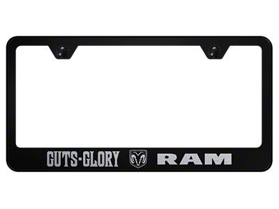 Guts, Glory, RAM Laser Etched License Plate Frame (Universal; Some Adaptation May Be Required)