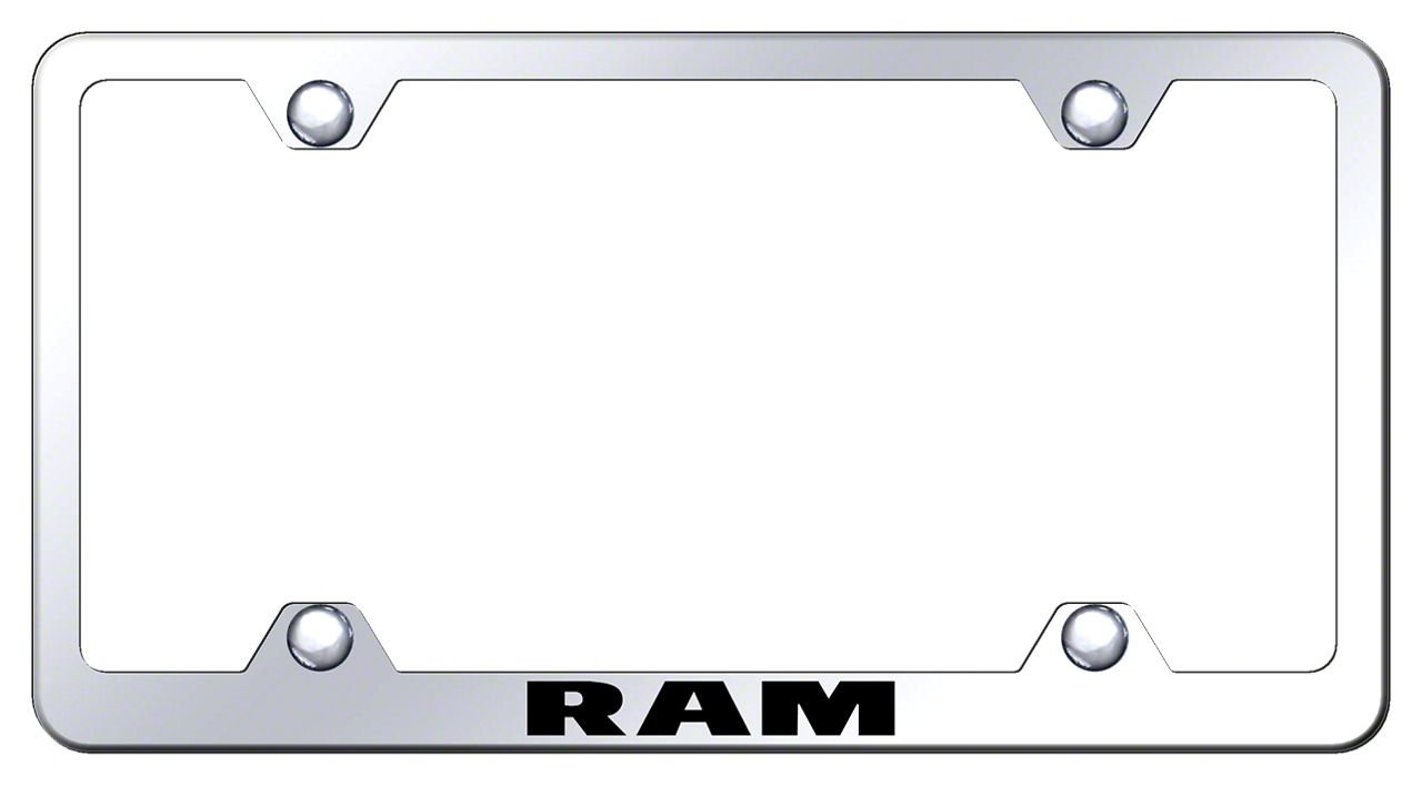 3D RAM Letter Stainless Steel Black Finished License Plate