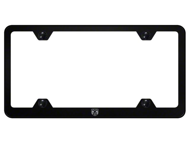 RAM Head Laser Etched Wide Body License Plate Frame (Universal; Some Adaptation May Be Required)