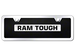 RAM Tough Mini License Plate; Chrome on Black Acrylic (Universal; Some Adaptation May Be Required)