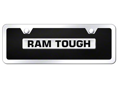 RAM Tough Mini License Plate; Chrome on Black Acrylic (Universal; Some Adaptation May Be Required)