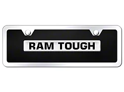 RAM Tough Mini License Plate; Chrome on Black Acrylic (Universal; Some Adaptation May Be Required)