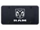 RAM Laser Etched License Plate; Rugged Black (Universal; Some Adaptation May Be Required)