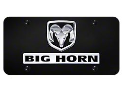 Dual Big Horn License Plate; Chrome (Universal; Some Adaptation May Be Required)