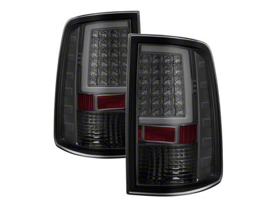 Light Bar LED Tail Lights; Chrome Housing; Smoked Lens (09-18 RAM 1500 w/ Factory Halogen Tail Lights)