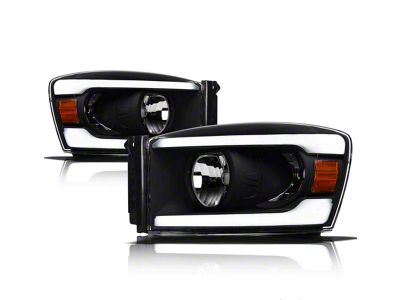 LM Series Headlights; Black Housing; Clear Lens (06-08 RAM 1500)