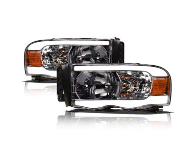 LM Series Headlights; Chrome Housing; Clear Lens (02-05 RAM 1500)