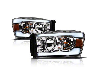 LM Series Headlights; Chrome Housing; Clear Lens (06-08 RAM 1500)