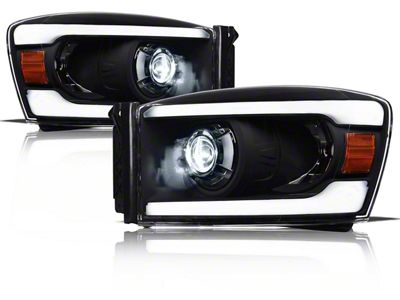 LMX Series LED Projector Headlights; Black Housing; Clear Lens (06-08 RAM 1500)