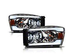 LMX Series LED Projector Headlights; Chrome Housing; Clear Lens (06-08 RAM 1500)