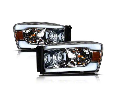 LMX Series LED Projector Headlights; Chrome Housing; Clear Lens (06-08 RAM 1500)