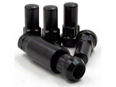 Locks with Key for Black Acorn Lug Nuts; 14mm x 1.5 (12-24 RAM 1500)