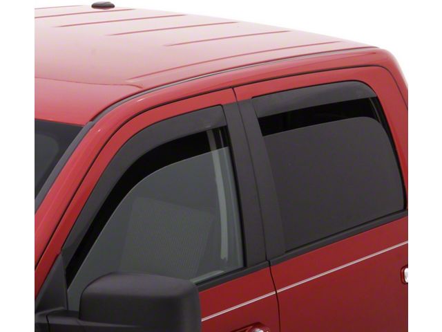 Low Profile Ventvisor Window Deflectors; Front and Rear; Dark Smoke (19-24 RAM 1500 Quad Cab)