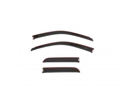 Low Profile Color-Match Ventvisor Window Deflectors; Front and Rear; Diamond Black Crystal Pearl (19-25 RAM 1500 Crew Cab)