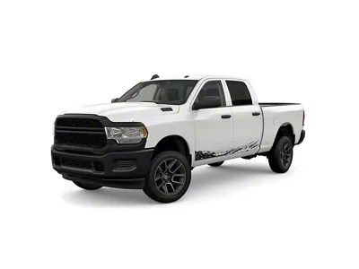 Lower Mud Splash Side Graphics; Gloss Black (94-25 RAM 1500)