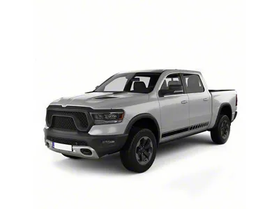 Lower Side Side Stripes; Gloss Black (02-18 RAM 1500)