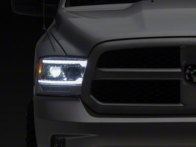 AlphaRex LUXX-Series 5th Gen 2500 G2 Style LED Projector Headlights; Chrome Housing; Clear Lens (09-18 RAM 1500 w/ Factory Halogen Non-Projector Headlights)