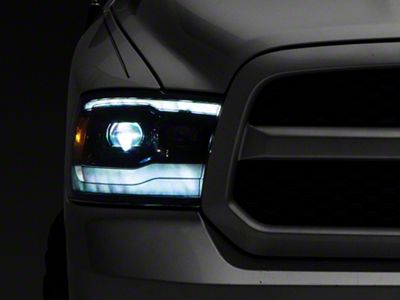 AlphaRex LUXX-Series LED Projector Headlights; Alpha Black Housing; Clear Lens (09-18 RAM 1500 w/ Factory Halogen Non-Projector Headlights)