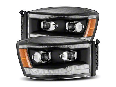 AlphaRex LUXX-Series LED Projector Headlights; Black Housing; Clear Lens (06-08 RAM 1500)