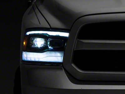 AlphaRex LUXX-Series LED Projector Headlights; Black Housing; Clear Lens (09-18 RAM 1500 w/ Factory Halogen Non-Projector Headlights)