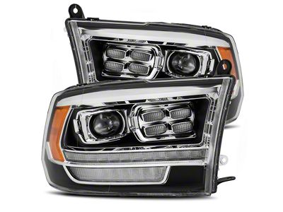 AlphaRex LUXX-Series LED Projector Headlights; Black Housing; Clear Lens (09-18 RAM 1500 w/ Factory Halogen Non-Projector Headlights)