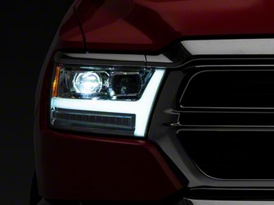 AlphaRex LUXX-Series LED Projector Headlights; Chrome Housing; Clear Lens (19-24 RAM 1500 w/ Factory Halogen Headlights)