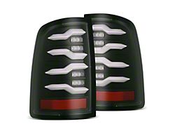 AlphaRex LUXX-Series LED Tail Lights; Black Housing; Smoked Lens (09-18 RAM 1500 w/ Factory Halogen Tail Lights)