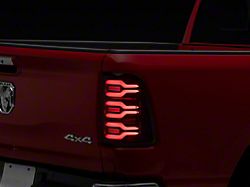 AlphaRex LUXX-Series LED Tail Lights; Black/Red Housing; Smoked Lens (19-24 RAM 1500 w/ Factory Halogen Tail Lights)