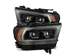 AlphaRex LUXX-Series MK II 2500 Style LED Projector Headlights; Alpha Black Housing; Clear Lens (19-23 RAM 1500 w/ Factory LED Headlights)