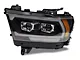 AlphaRex MK II LUXX-Series 2500 Style LED Projector Headlights; Black Housing; Clear Lens (19-24 RAM 1500 w/ Factory Halogen Headlights)