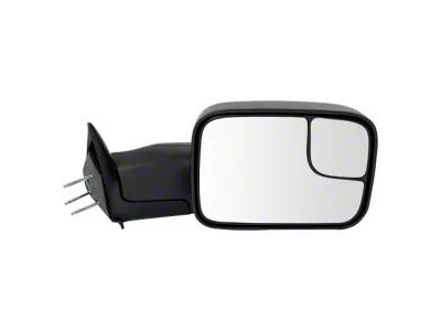 Manual Flip-Up Towing Mirror; Passenger Side; Textured Black (94-01 RAM 1500)