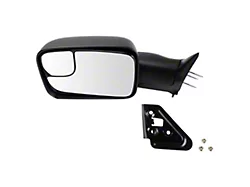 Manual Flip-Up Towing Mirror; Textured Black; Driver Side (94-01 RAM 1500)