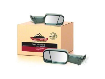 Manual Flip-Up Towing Mirrors; Textured Black (94-01 RAM 1500)